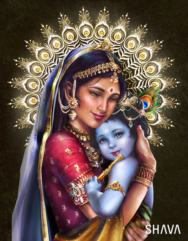 Gods of Love and Tenderness - Yashoda Krishna Print